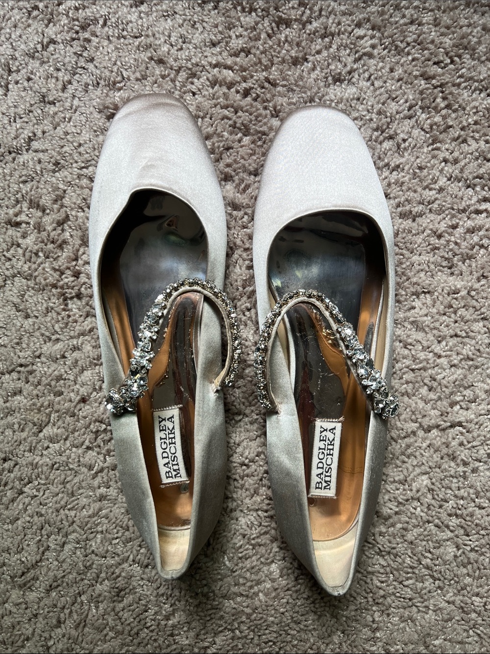 Cream/ pink ballet flats